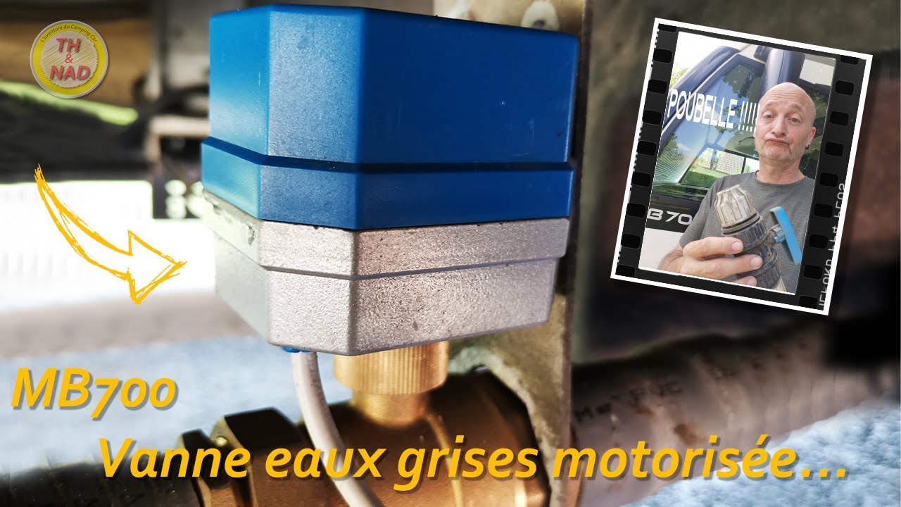 vidange eaux grise camping car par vanne motorisée