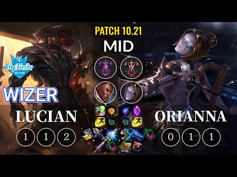 hyF Wizer Lucian vs Orianna Mid - KR Patch 10.21