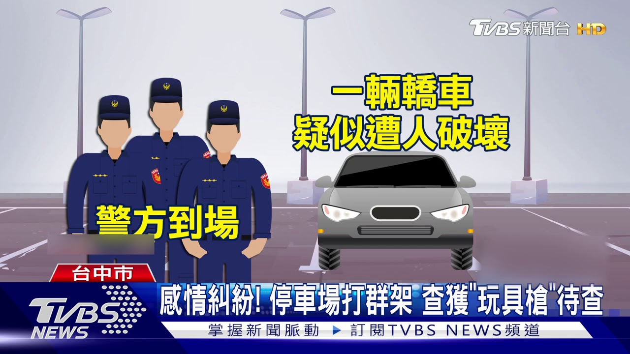 感情糾紛！停車場打群架　查獲「玩具槍」待查