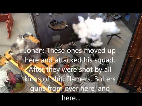 Warhammer 40k Tau+Imperial Guard vs Dark Angels+Space Marines (SWE w/ subtitles)