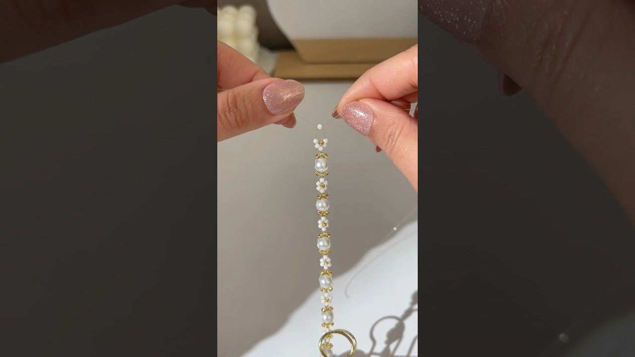 ASMR process of making a beaded bracelet | bead bracelet tutorial