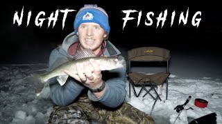 Night Ice Fishing for Walleye - Chatfield