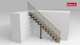 DOLLE DUBAI - modulové schody přímé do 252 cm, zábradlí CLASSIC IIII