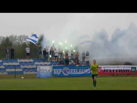Fragment oprawy kibiców w meczu Sęp Żelechów - Olimpia Latowicz, 08.09.2018