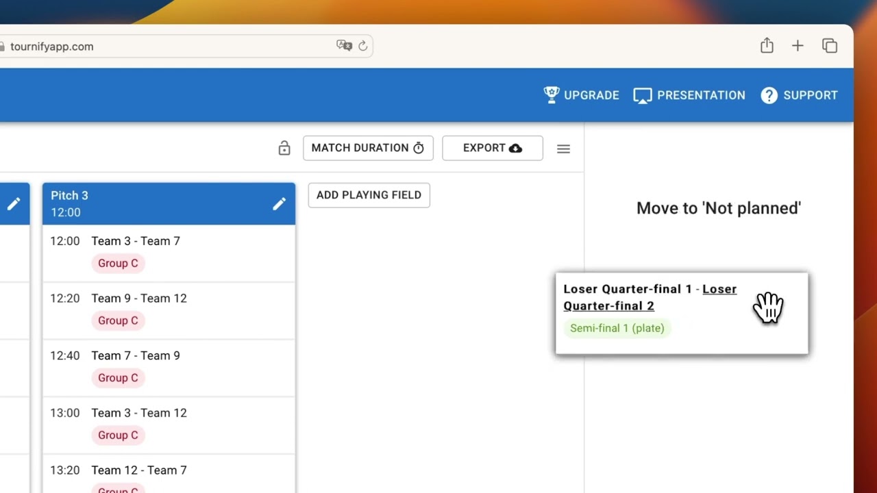 Tournify Explainer: Schedule
