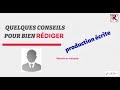 QUELQUES CONSEILS POUR 