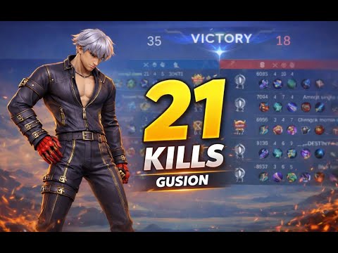 INSANE GUSION SAVAGE 😱 21 KILLS HARD CARRY | Mobile Legends MLBB
