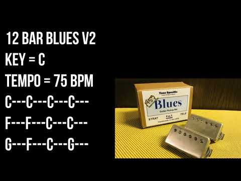 Blues Backing Track For Guitar Players -12 Bar Blues, Key C 75bpm, Drum & Bass Only No Guitar