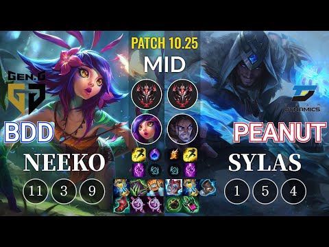 GEN Bdd Neeko vs DYN Peanut Sylas Mid - KR Patch 10.25