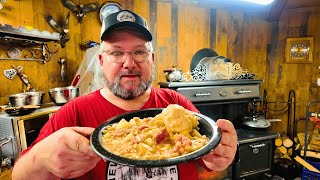 Traditional Newfoundland Stewed Beans or Bean Soup.