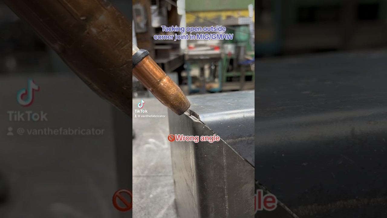 Common mistake #MIG tacking open outside corner joint #weld