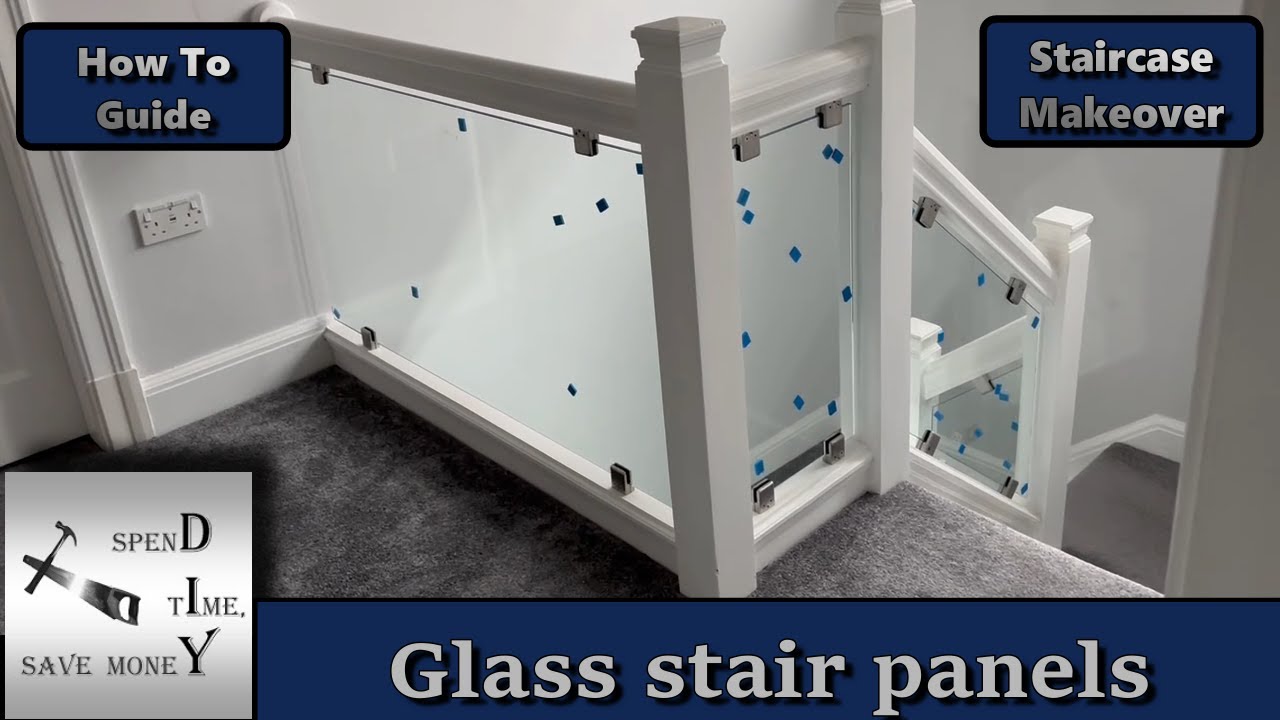 Watch video Glass stair panels. Spindle replacement. Staircase makeover. How to Now Glass stair panels. Spindle replacement. Staircase makeover. How to