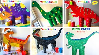 Tutorial How to Make Dinosaurs With Recyclable Materials - Dinosaur Crafts -Recycled Dinosaurs