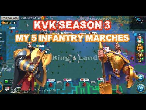 RoK - My 5 Infantry Marches setup for Light And Darkness KvK Season 3!