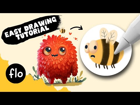 Draw a Silly Bee in PROCREATE - Super Easy Drawing Tutorial