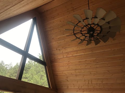 MONTANA A FRAME Summer 2021 Fan, stairs, loft and walls