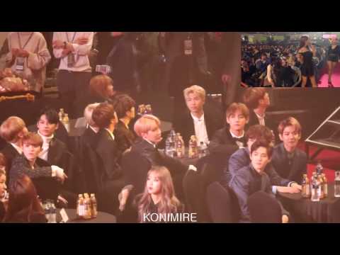 170119 EXO & BTS reaction to MAMAMOO You're The Best + Décalcomanie @ Seoul Music Awards