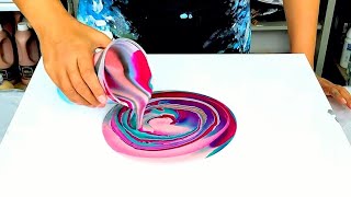 Pouring Rose Petals - Ring Pour with a TWIST! - A New Tool for Acrylic Pouring Art!