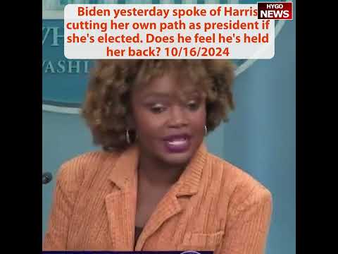 Q: not voting for a woman, unique challenge? Biden on Harris cutting her own path as president