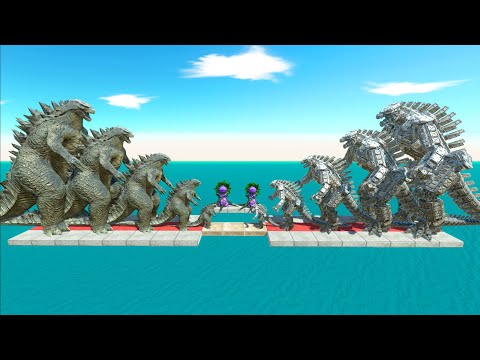 Growing Godzilla 2014 VS Growing MechaGodzilla in Epic Arena - Animal Revolt Battle Simulator