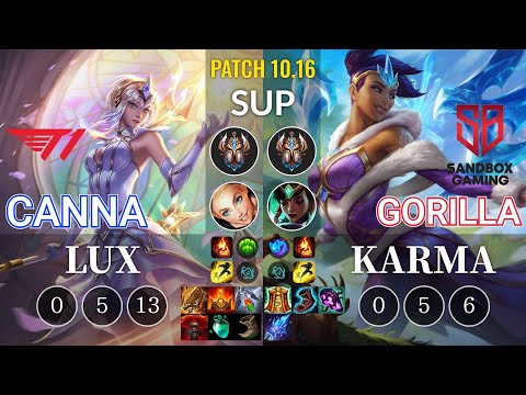T1 Canna Lux vs SB GorillA Karma Sup - KR Patch 10.16