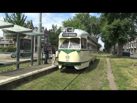 Afscheidsritten met museumtrams lus Statenkwartier lijn 16 HTM - Zondag 19 Juni 2022