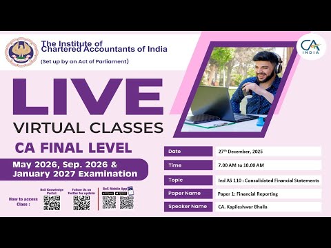 Final Paper 1: FR | Topic: Ind AS 110 : Consolidated Financial Statements | Session 1 | 27 Dec, 2025