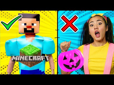 Minecraft DIY Halloween Costumes | Ellie Goes Trick-or-Treating