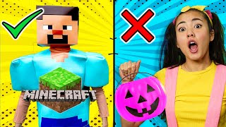 Minecraft DIY Halloween Costumes | Ellie Goes Trick-or-Treating