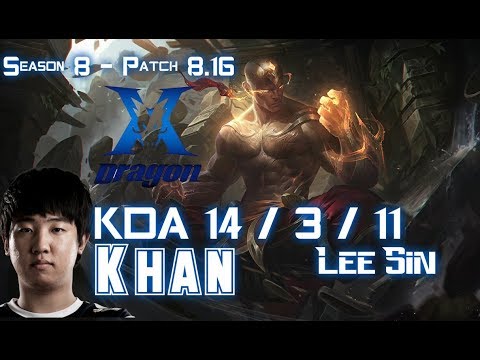 KZ Khan LEE SIN vs HECARIM Jungle - Patch 8.16 KR Ranked