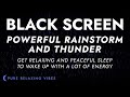 Lying in my Cozy Bed with Powerful Rainstorm and Thunder | Black Screen Sounds, My Peaceful Night