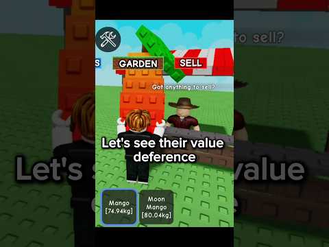 the value difference between moon mango and normal mango. grow a garden. Roblox