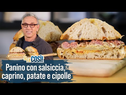 Sausage, Creamed Goat Cheese, Potato, and Onion Sandwich - It's Made This Way | Chef BRUNO BARBIERI