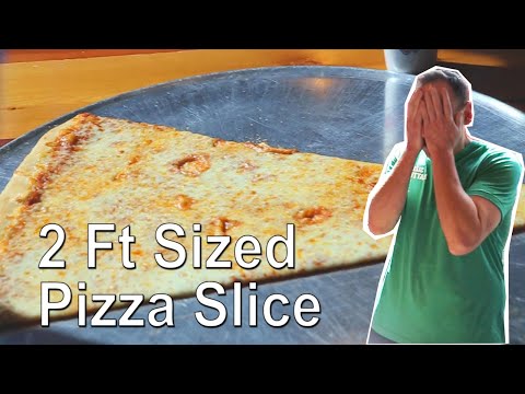 Joey Chestnut Eating Challenge: 2 Ft Sized Mega Pizza Slice Challenge