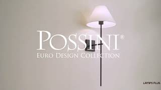 1_Watch A Video About the Possini Euro Ayla Black and White Linen Wall Sconce