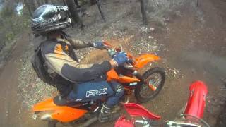 riding at big tree on  a crf250r