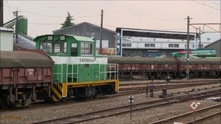 preview picture of video '東邦亜鉛・安中製錬所(工場)専用線 トキ25000形貨車の入換 Open wagon,shunting'