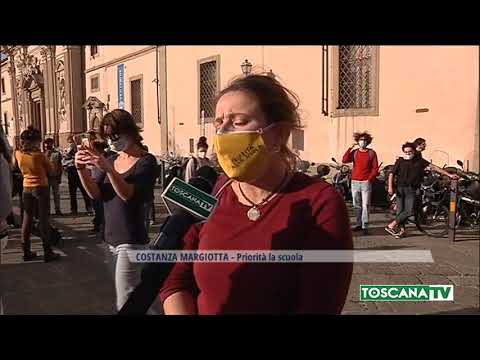 2021-02-26 FIRENZE - IL RITORNO DI CONTE ALL'UNIVERSITA', PRESIDIO DI PROTESTA