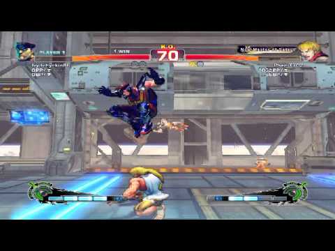 USF4 08-10-14 Battle: YMAB Spiral Phoenix (Ken) vs Frydchyckin (M. Bison) Pt.2 PS3