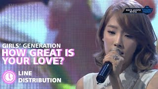 Girls&#39; Generation(소녀시대) -  How Great Is Your Love? (봄날) : Line Distribution (Color Coded)