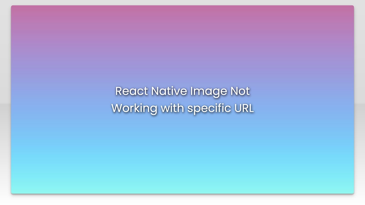 React Native Image Not Working with specific URL