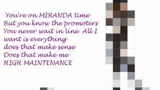 Miranda Cosgrove High Maintenance  Lyrics HD