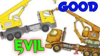 Good Vs Evil | Crane | Scary Vehicles Cartoon | Scary Videos For Kids