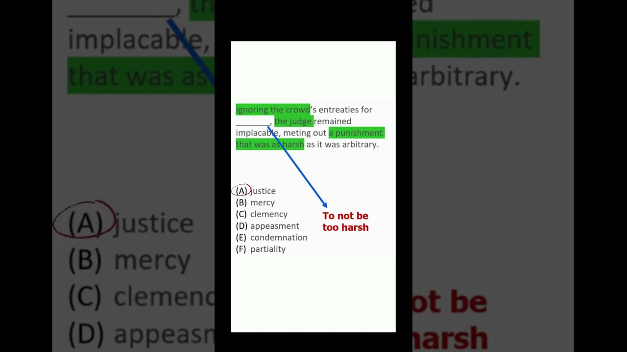Follow along with part 3 GRE sentence equivalence question! #shorts