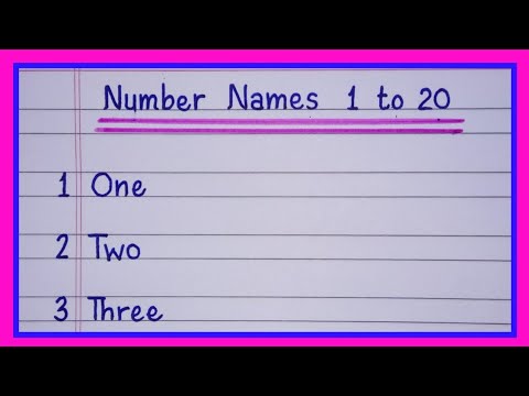 Number names 1 to 20 in english/English numbers 1-20 pronunciation/1 to 20 number names