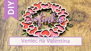 Valentínsky drevený veniec 4 vrstvový 21,4x20,6 cm, 1 ks