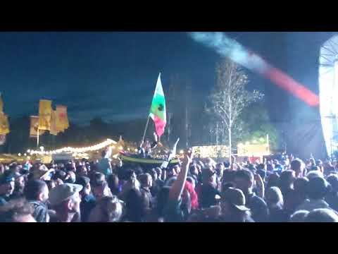 Womad 2019 - Orbital - Canoe floats in front of the stage