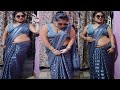 HOW TO WEAR FANCY GRAY Colour Top With Gray Colour Designs Saree Fancy Stylish Saree Draping Saree