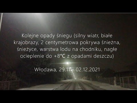 Kolejne opady śniegu (2-cm pokrywa, warstwa lodu, nagłe ocieplenie) - Włodawa, 29.11 - 02.12.2021