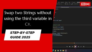 Download the video "Swap Two Strings Without Temp Variable in C# #csharptutorial #stringalgorithms #csharp #code"
